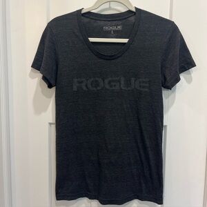 Rogue T Shirt Women’s Black Round Neck Short Sleeve Athletic Tee Slim Fit Size L